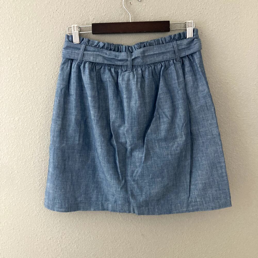 J. Crew Chambray Paper-bag Mini Skirt Medium - Picture 3 of 6